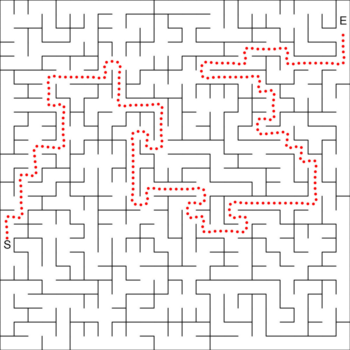 Mazes 2D Squares Random Dashed