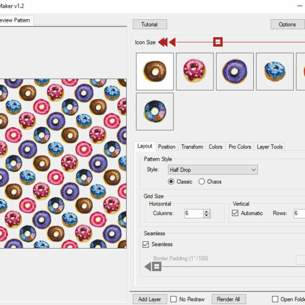 POD Pattern Maker Half drop