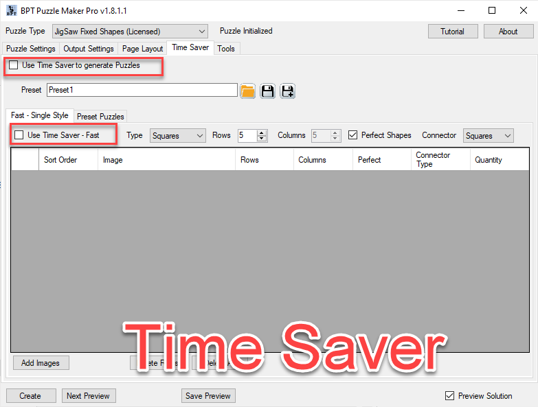 Jigsaw Time Saver Overview Screenshot