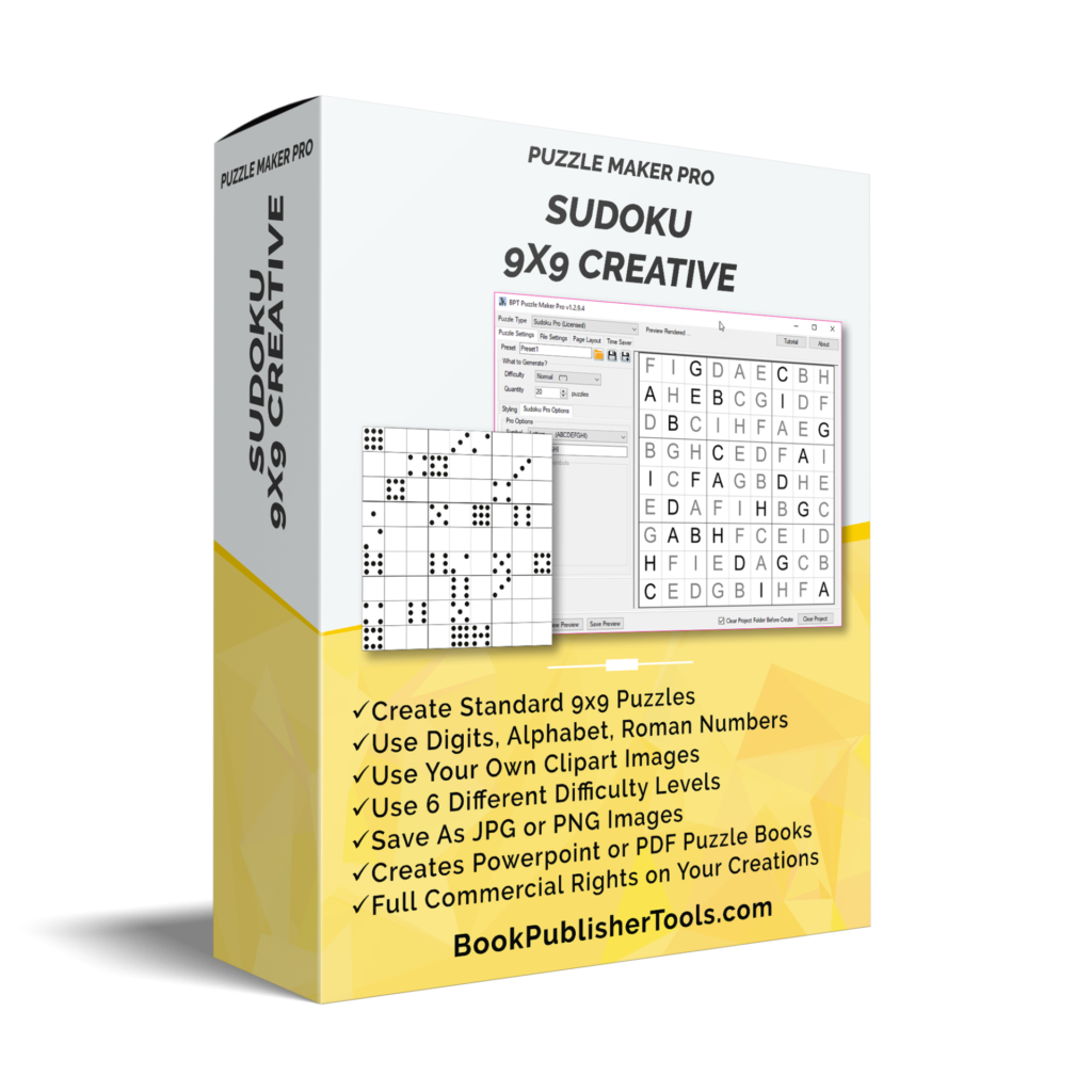 Puzzle Maker Pro Sudoku 9x9 Creative BookPublisherTools