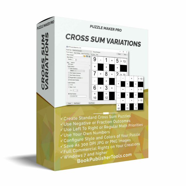Puzzle Maker Pro - Cross Sum Variations software box