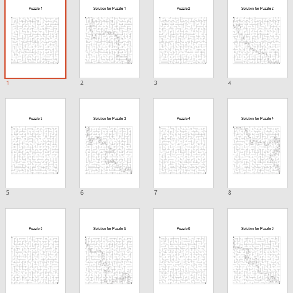 Mazes Instant Puzzle Books page layout