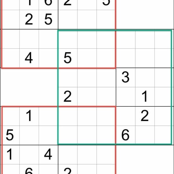Sudoku 6x6 Triathlon Overlapping Grids Illustration