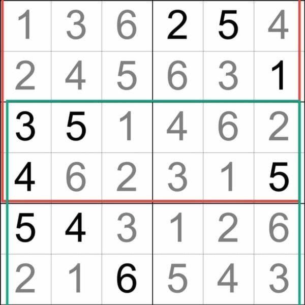 Sudoku 6x6 Twins Overlapping Grids Illustration