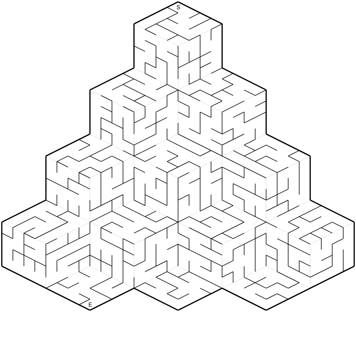 Mazes 3D Iso Complexity 100 Example