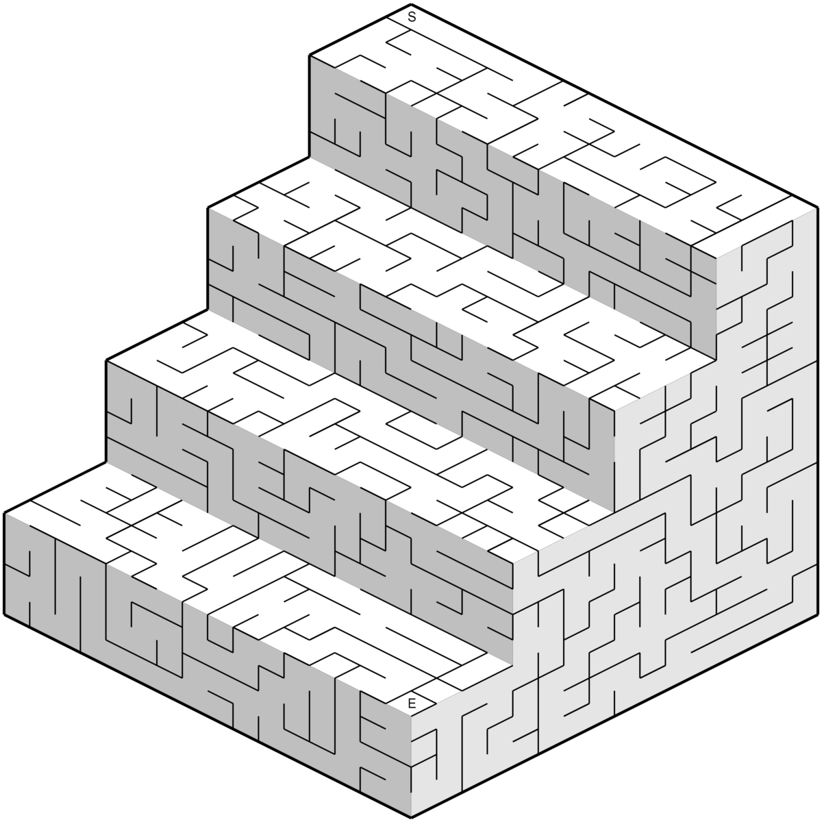 Mazes 3D Isometric Staircase Example