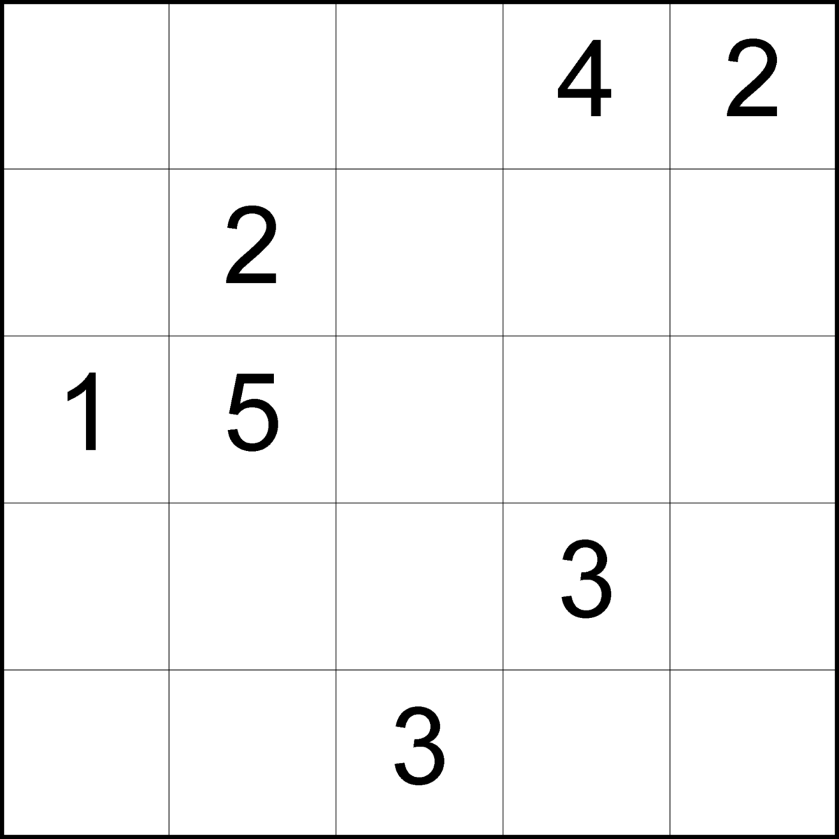 Latin Squares 5x5 Puzzle