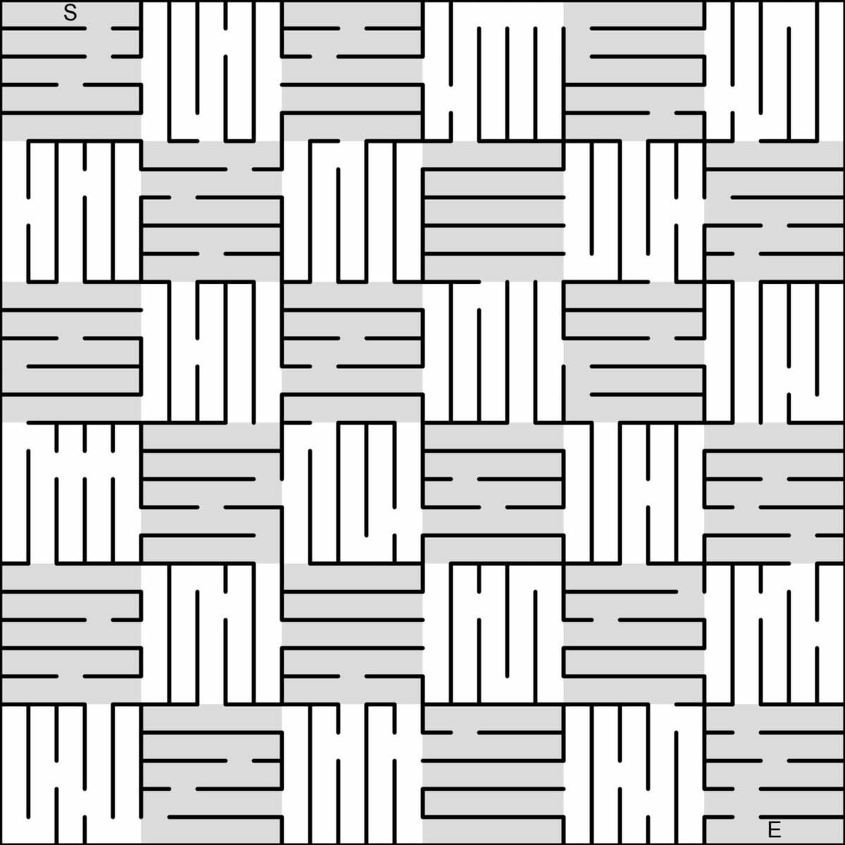 Basket Weave Maze Checker Board