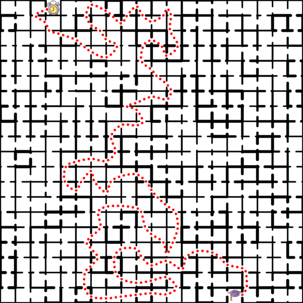 Geometric Mazes - Squares Chaotic Solution