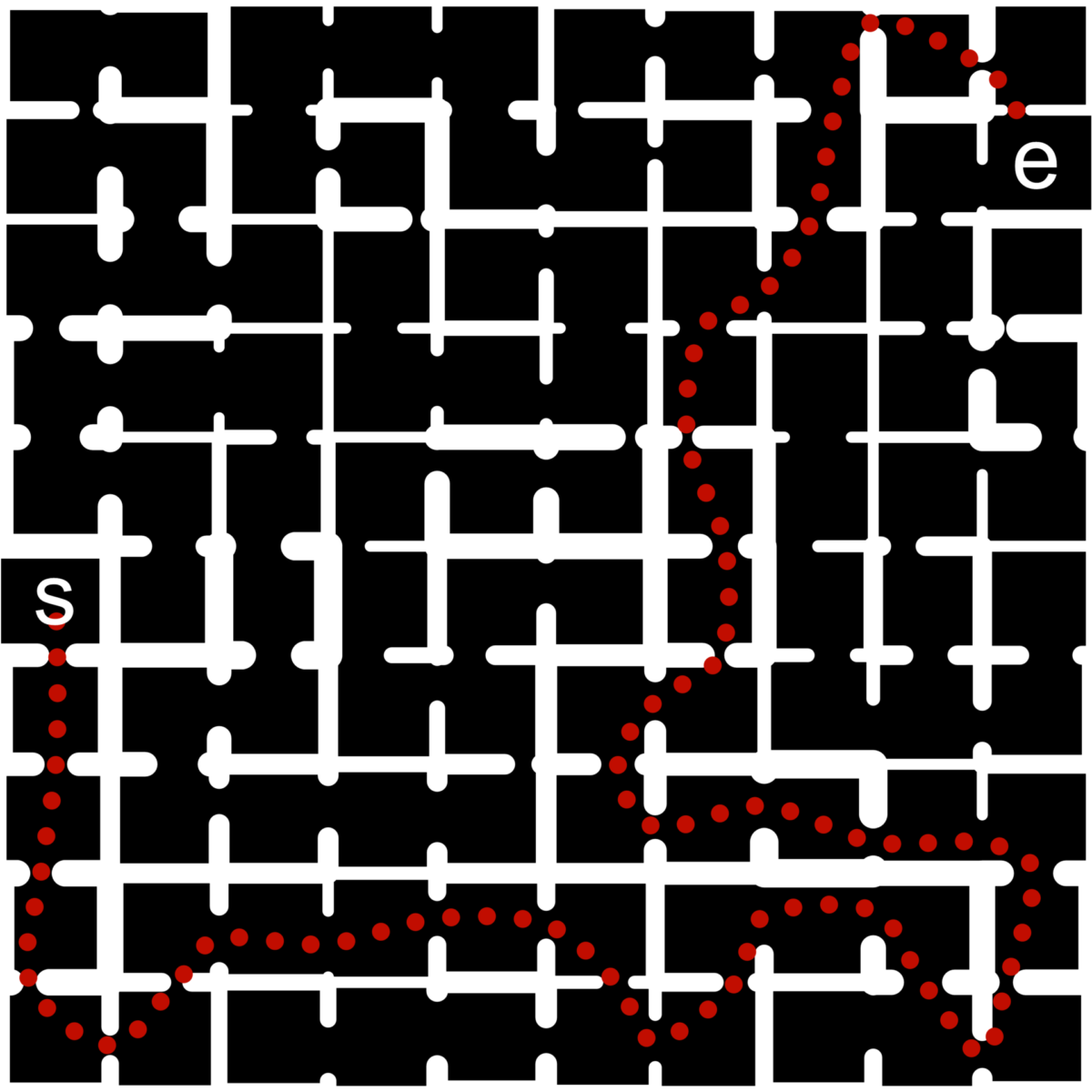 Geometric Mazes - White on Black Example