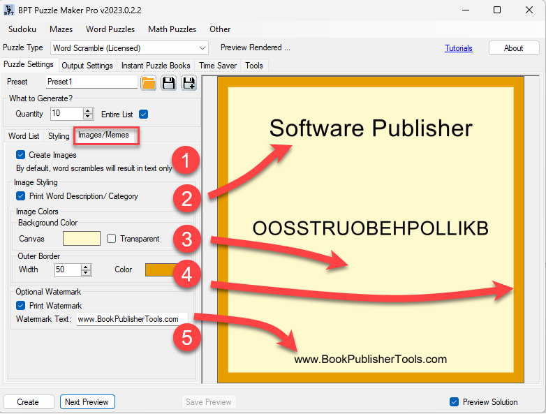 Puzzle Maker Pro Word Scramble BookPublisherTools