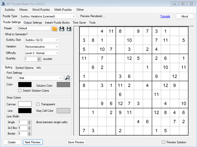 Sudoku 12x12 - Médio 