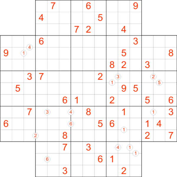 Sudoku 9x9 Flower Difference Example