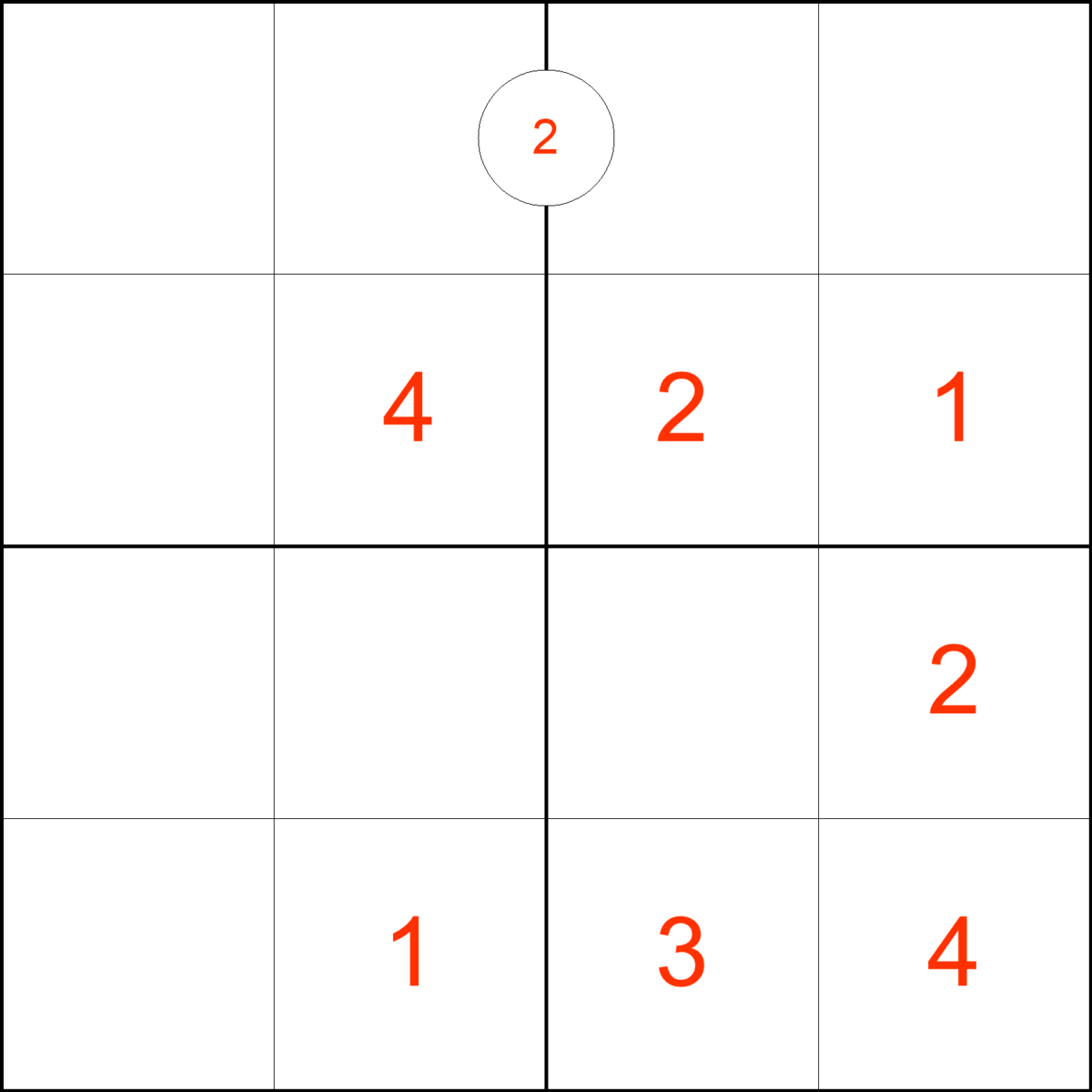 Sudoku 4x4 Difference Example