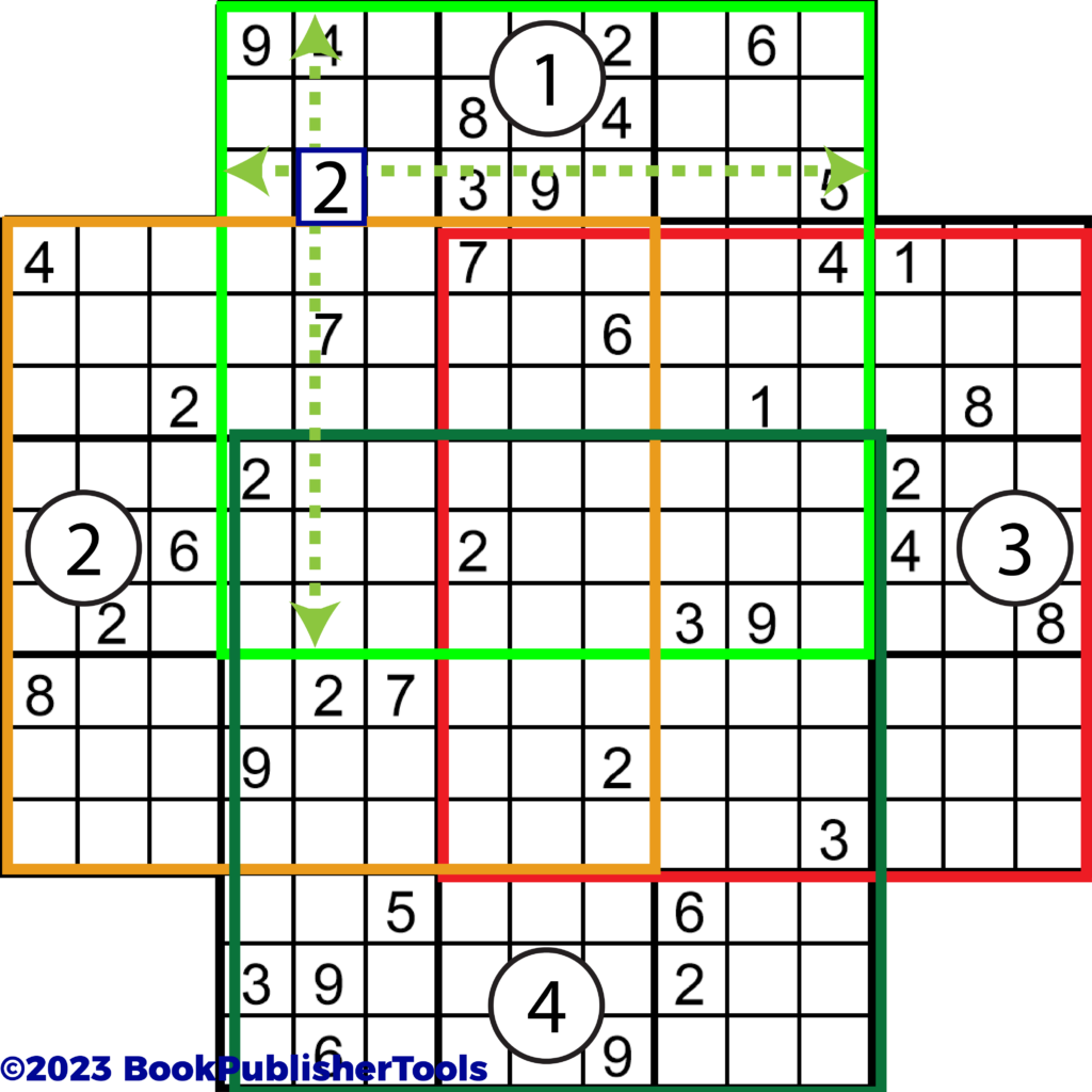 Sudoku Flower Solving Example 1