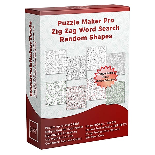 Puzzle Maker Pro - Zig Zag Word Search - Random Shapes