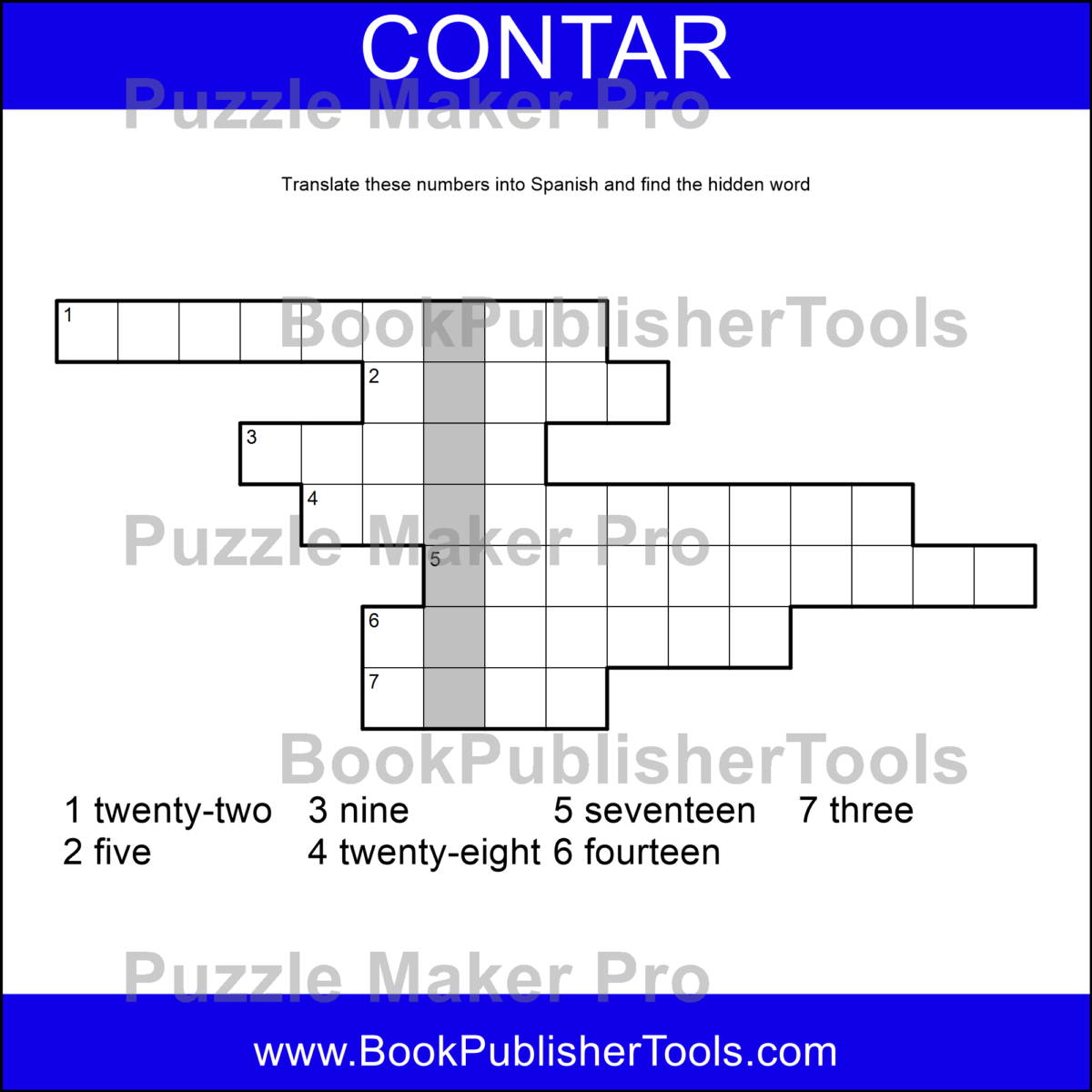 Acrostic Column Example English to Spanish