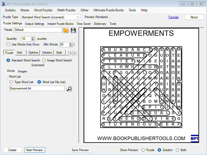 Branded Marketing Campaigns Word Search Example