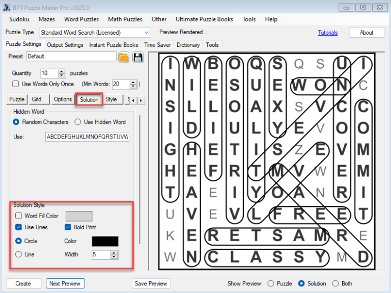 Getting Started with Standard Word Search