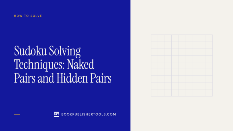 Featured card reading "Sudoku Solving Techniques: Naked Pairs and Hidden Pairs" over a faint 9x9 sudoku grid