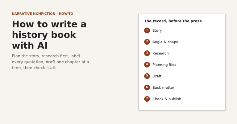 How to write a history book with AI cover with a seven-step list