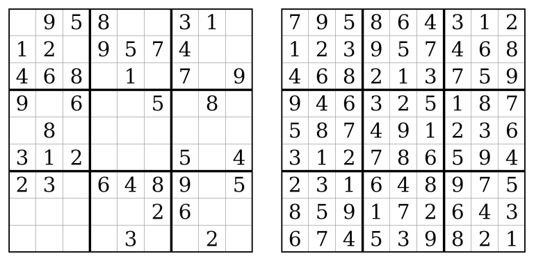 Very easy 9x9 sudoku beside its solution