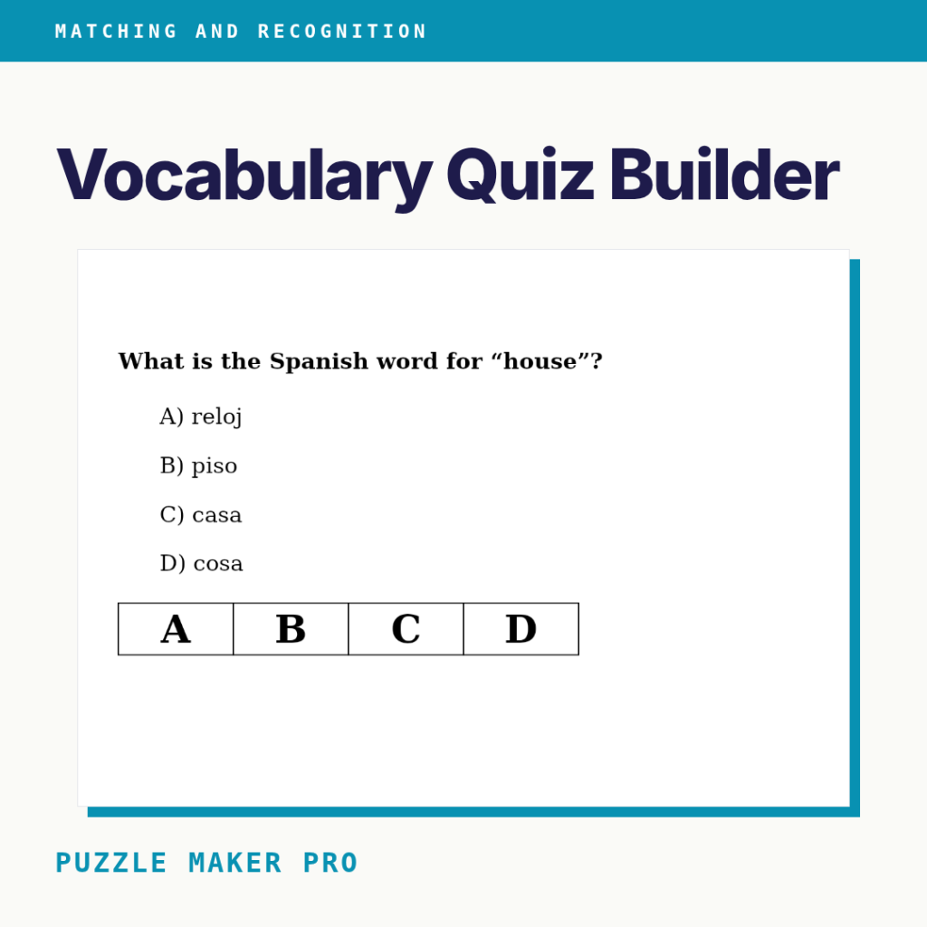 Vocabulary Quiz Builder